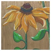 Yellow Daisy Fabric Stof (Close Up)