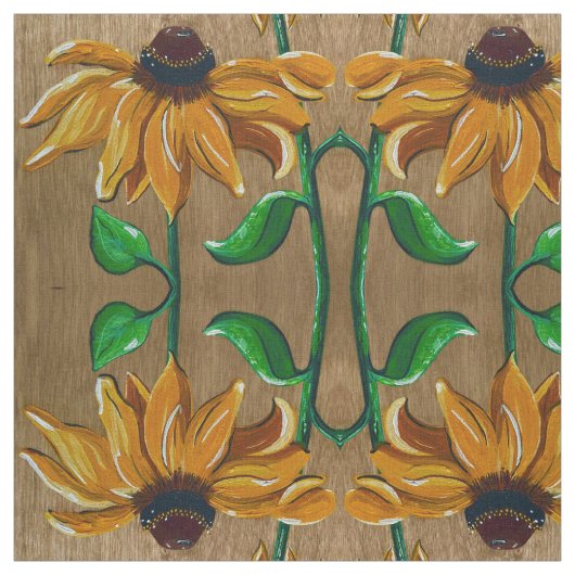 Yellow Daisy Fabric Stof (Swatch)