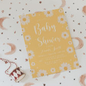 Yellow Daisy Floral Meisje Baby shower Uitnodiging