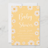 Yellow Daisy Floral Meisje Baby shower Uitnodiging (Voorkant)