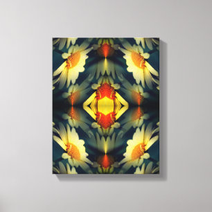 Yellow Daisy Flower Abstract Canvas Afdruk