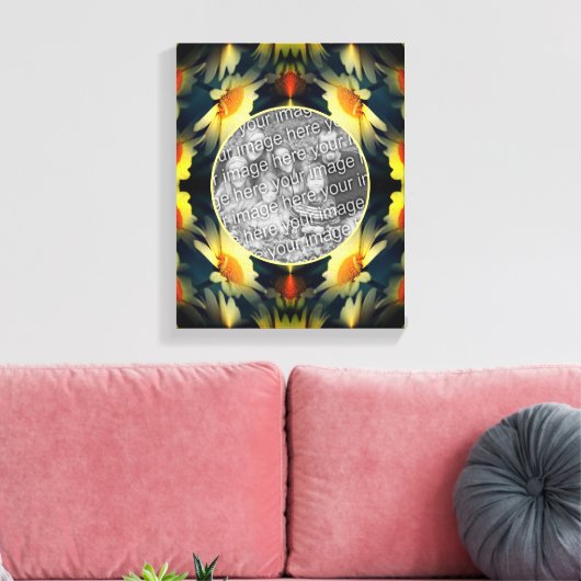 Yellow Daisy Flower Abstract Creëer Uw eigen foto Canvas Afdruk (Insitu (Woonkamer))