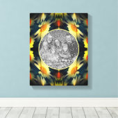 Yellow Daisy Flower Abstract Creëer Uw eigen foto Canvas Afdruk (Insitu (Houten vloer))