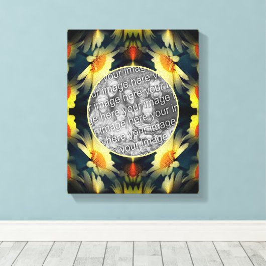 Yellow Daisy Flower Abstract Creëer Uw eigen foto Canvas Afdruk (Insitu (Houten vloer))