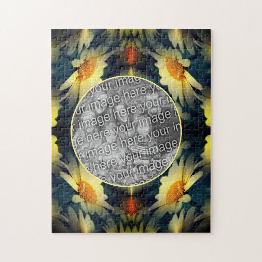 Yellow Daisy Flower Abstract Creëer Uw eigen foto Legpuzzel (Verticaal)