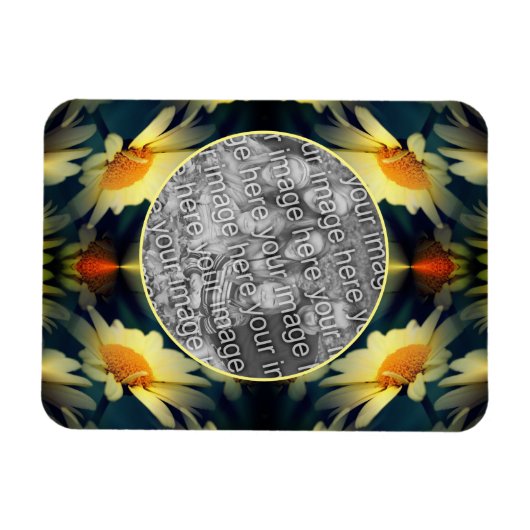 Yellow Daisy Flower Abstract Creëer Uw eigen foto Magneet (Horizontaal)