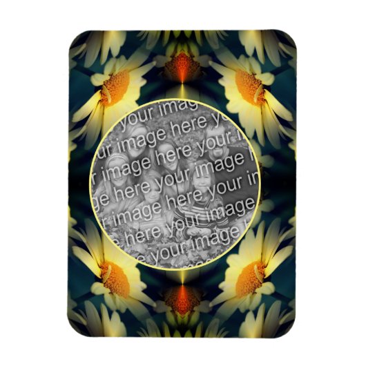 Yellow Daisy Flower Abstract Creëer Uw eigen foto Magneet (Verticaal)