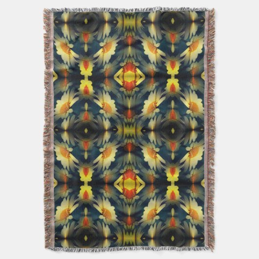 Yellow Daisy Flower Abstract Deken (Voorkant Verticaal)