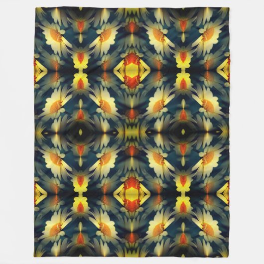 Yellow Daisy Flower Abstract Fleece Deken (Voorkant)