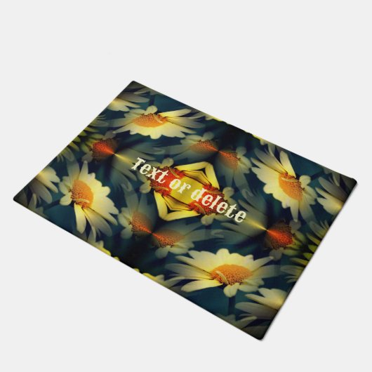 Yellow Daisy Flower Abstract gepersonaliseerd Deurmat (Schuin)