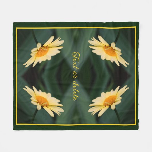Yellow Daisy Flower Abstract gepersonaliseerd Fleece Deken (Voorkant (Horizontaal))