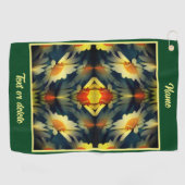 Yellow Daisy Flower Abstract gepersonaliseerd Golfhanddoek (Horizontaal)