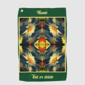 Yellow Daisy Flower Abstract gepersonaliseerd Golfhanddoek (Voorkant)