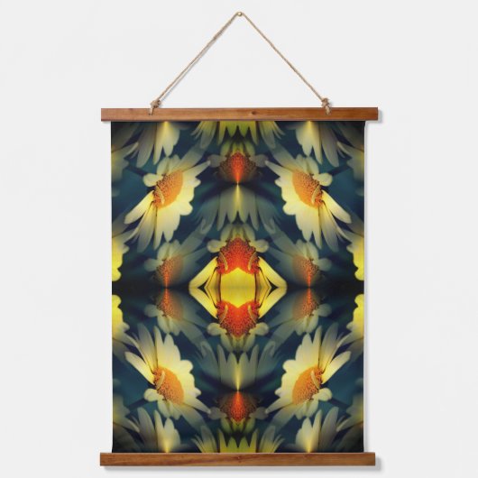 Yellow Daisy Flower Abstract Hangend Wandkleed (Voorkant)
