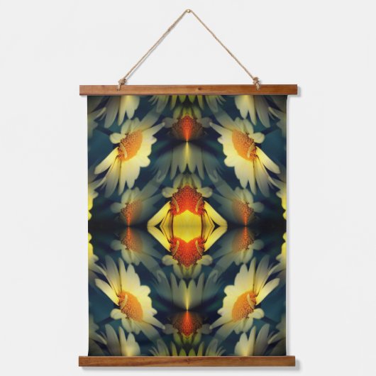 Yellow Daisy Flower Abstract Hangend Wandkleed (Voorkant)