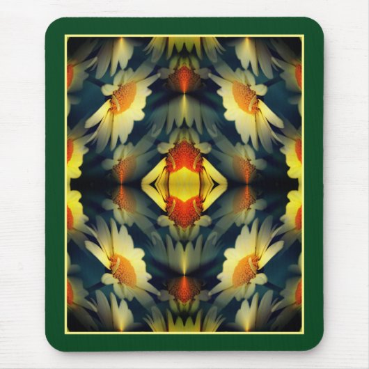 Yellow Daisy Flower Abstract Muismat (Voorkant)