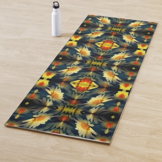 Yellow Daisy Flower Abstract Yogamat (In situ)