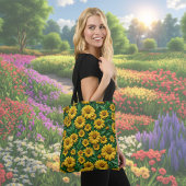 Yellow Daisy Flower Canvas tas