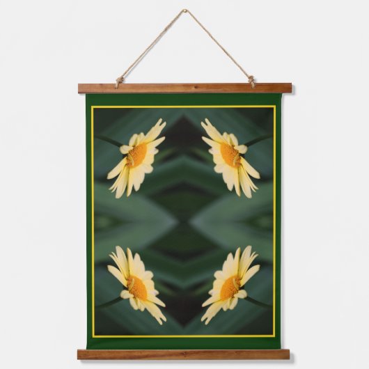 Yellow Daisy Flower Close Abstract Hangend Wandkleed (Voorkant)