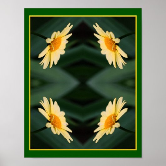 Yellow Daisy Flower Close Abstract Poster (Voorkant)