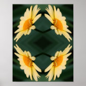 Yellow Daisy Flower Close Up Mirror Abstract Poster (Voorkant)