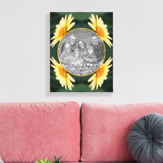 Yellow Daisy Flower Creëer Uw eigen foto Canvas Afdruk (Insitu (Woonkamer))