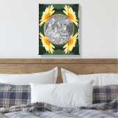 Yellow Daisy Flower Creëer Uw eigen foto Canvas Afdruk (Insitu (Slaapkamer))