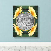 Yellow Daisy Flower Creëer Uw eigen foto Canvas Afdruk (Insitu (Houten vloer))