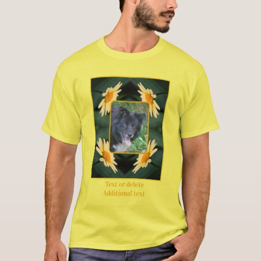 Yellow Daisy Flower Lijst Creëer Uw eigen foto T-shirt (Voorkant)