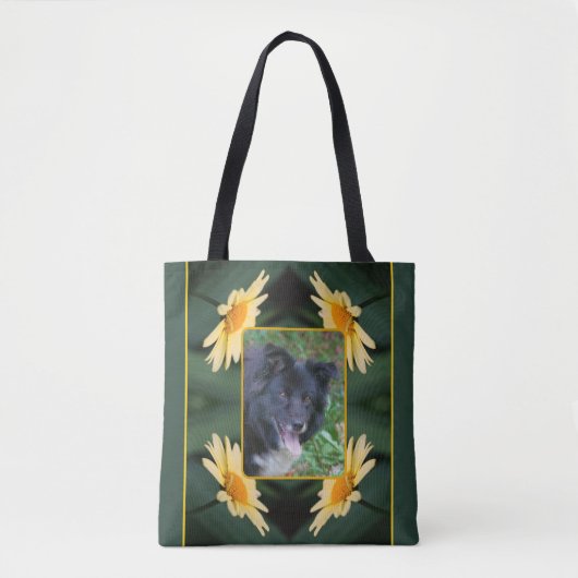Yellow Daisy Flower Lijst Creëer Uw eigen foto Tote Bag (Voorkant)