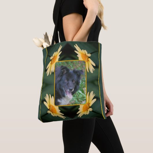 Yellow Daisy Flower Lijst Creëer Uw eigen foto Tote Bag (Dichtbij)