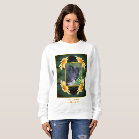 Yellow Daisy Flower Lijst Creëer Uw eigen foto Trui (Voorkant volledig)