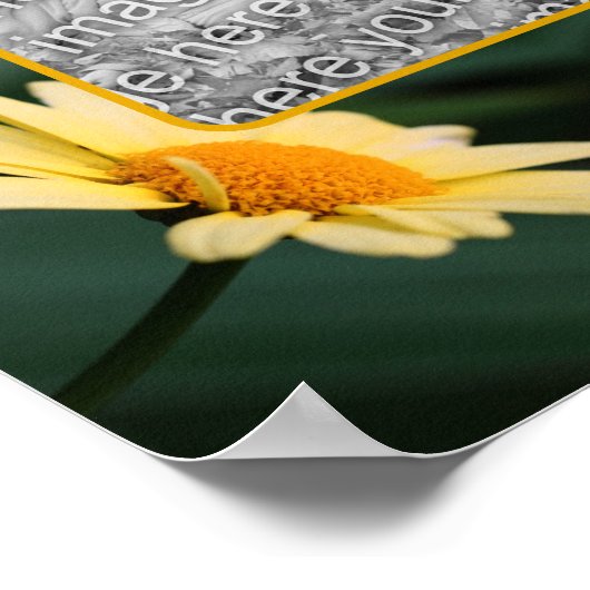 Yellow Daisy Flower Lijst Uw foto toevoegen Poster (Hoek)