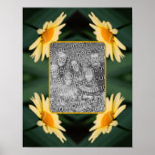 Yellow Daisy Flower Lijst Uw foto toevoegen Poster (Voorkant)