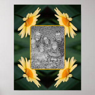 Yellow Daisy Flower Lijst Uw foto toevoegen Poster