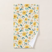 Yellow Daisy Flower Pattern Bad Handdoek (Handdoek)