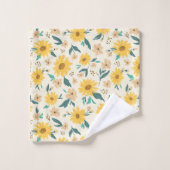 Yellow Daisy Flower Pattern Bad Handdoek (Wasdoekje)