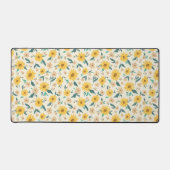 Yellow Daisy Flower Pattern Bureaumat (Voorkant)
