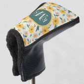 Yellow Daisy Flower Pattern Golfheadcover (3/4 voorkant)