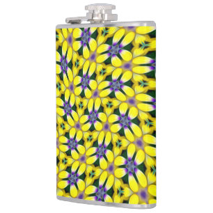 Yellow Daisy Flower Pattern Heupfles