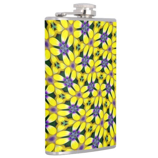 Yellow Daisy Flower Pattern Heupfles (Rechts)