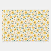 Yellow Daisy Flower Pattern Inpakpapier Vel (Voorkant)