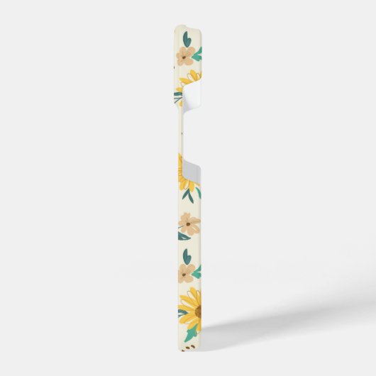 Yellow Daisy Flower Pattern iPhone Hoesje (Linkerkant)