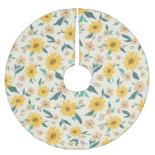 Yellow Daisy Flower Pattern Kerstboom Rok (Voorkant)
