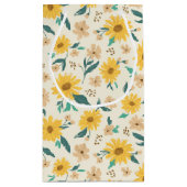 Yellow Daisy Flower Pattern Klein Cadeauzakje (Achterkant)
