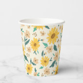 Yellow Daisy Flower Pattern Papieren Bekers (Achterkant)