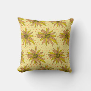 Yellow Daisy Flower Pattern Pillow Kussen