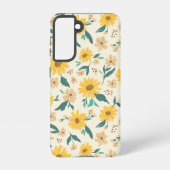 Yellow Daisy Flower Pattern Samsung Galaxy Hoesje (Achterkant)