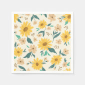 Yellow Daisy Flower Pattern Servet (Voorkant)