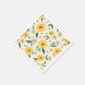 Yellow Daisy Flower Pattern Servet (Hoek)